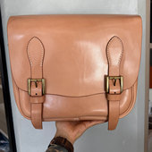 Tenjin Works天神works特殊定制 超厚枥木原色牛皮复古机车邮差包