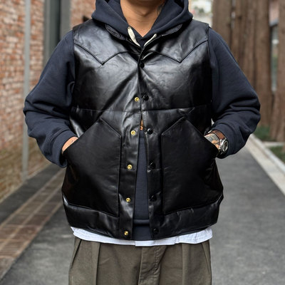 Fountainhead保暖有型 日本制90%充绒量天然马皮复古羽绒背心马甲