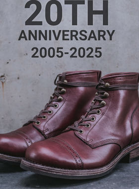 Julian boots 20周年Bowery楦型8号色酒红比利时植鞣牛皮工装靴
