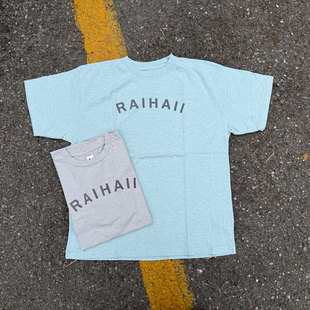 Riding High 日本制老式梭织机制回收棉水洗做旧复古印花短袖T恤