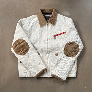 GYPSY & SONS重磅15OZ军规帆布毛毯内里灯芯绒领修身复古夹克