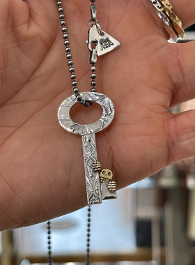 18K金躲猫猫骷髅钥匙项链