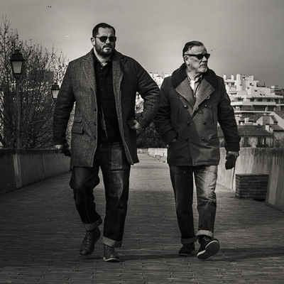 毛领双排扣复古法式大衣夹克