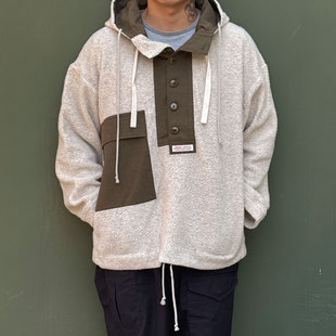 Gypsy Sons地区限定日本尾州混纺羊毛混纺抓绒质感连帽复古卫衣