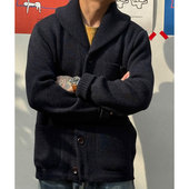 Fleurs 毛衣 100%重磅美丽诺羊毛IVY大青果领开衫 Bagne花囚犯