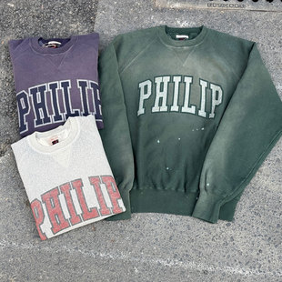 Gypsy Sons 成衣染色水洗做旧泼墨加绒空纺棉复古印花卫衣