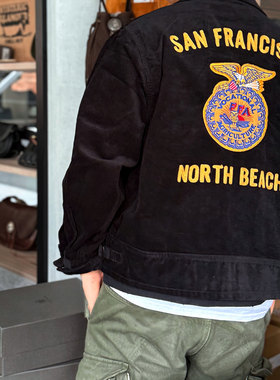 日本圣林出品 双面精美刺绣FFA 美国农协灯芯绒复古夹克
