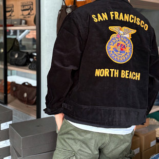 日本圣林出品 双面精美刺绣FFA 美国农协灯芯绒复古夹克