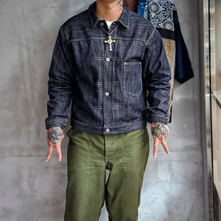 TKO经典大战 日本冈山13.5oz天然靛蓝绳染TYPE I一代原色牛仔夹克