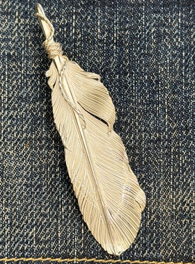 FALCON隼 飘逸自然 100%纯正手打925银无做旧大号印第安风格羽毛