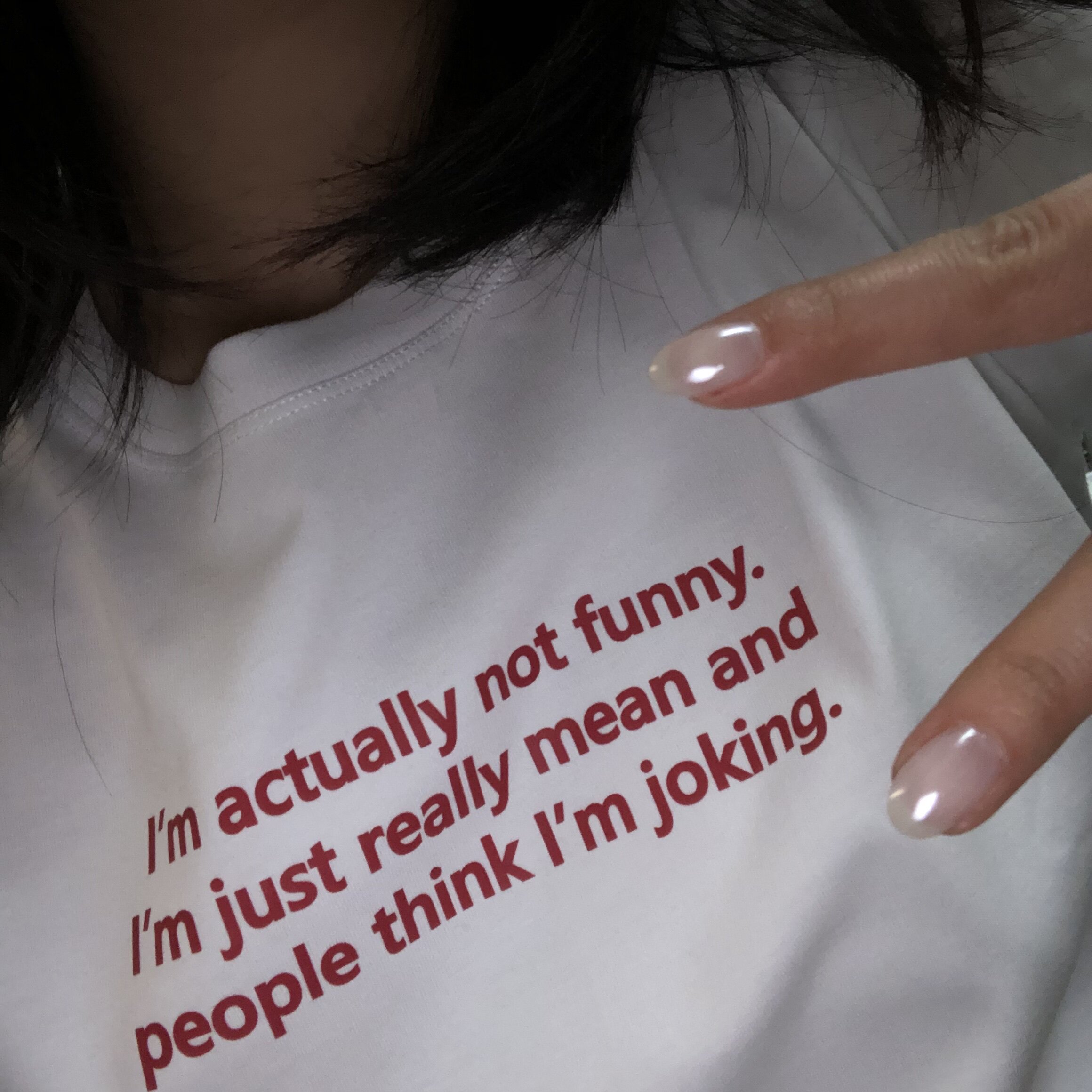 I'm actually not funny内涵英文段子手纯棉短袖T恤 男女百搭半袖