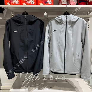 斯凯奇2026新款 舒适运动风保暖梭织连帽外套P126M028 男装