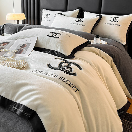 高端床上四件套牛奶绒a类母婴级