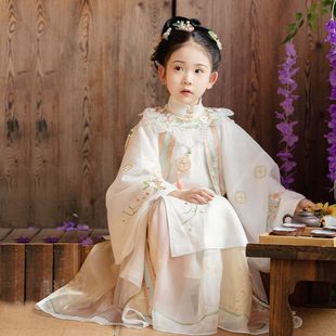 儿童新款女童汉服秋冬2025新款明制云肩古风超仙童装国风公主古装