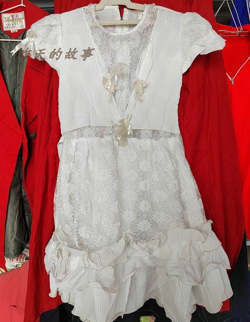 怀旧老库存 90年代 儿童连衣裙 女童夏装裙子 印花裙 蕾丝裙