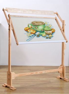 十字绣架子绣绷可调立式实木绣花通用支架刺绣台式加厚绣架