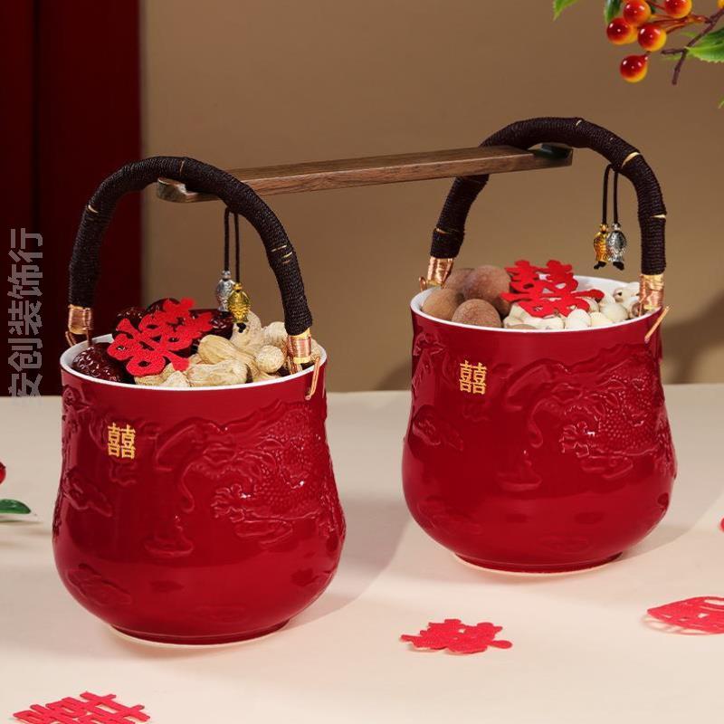 特大子孙桶女方手提陪嫁喜桶道具新人喜庆加厚干果新娘嫁子实用大