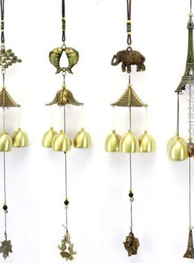 云南丽江铜风铃挂饰门饰创意金属铃铛店铺用门铃2层6铃吉祥挂饰