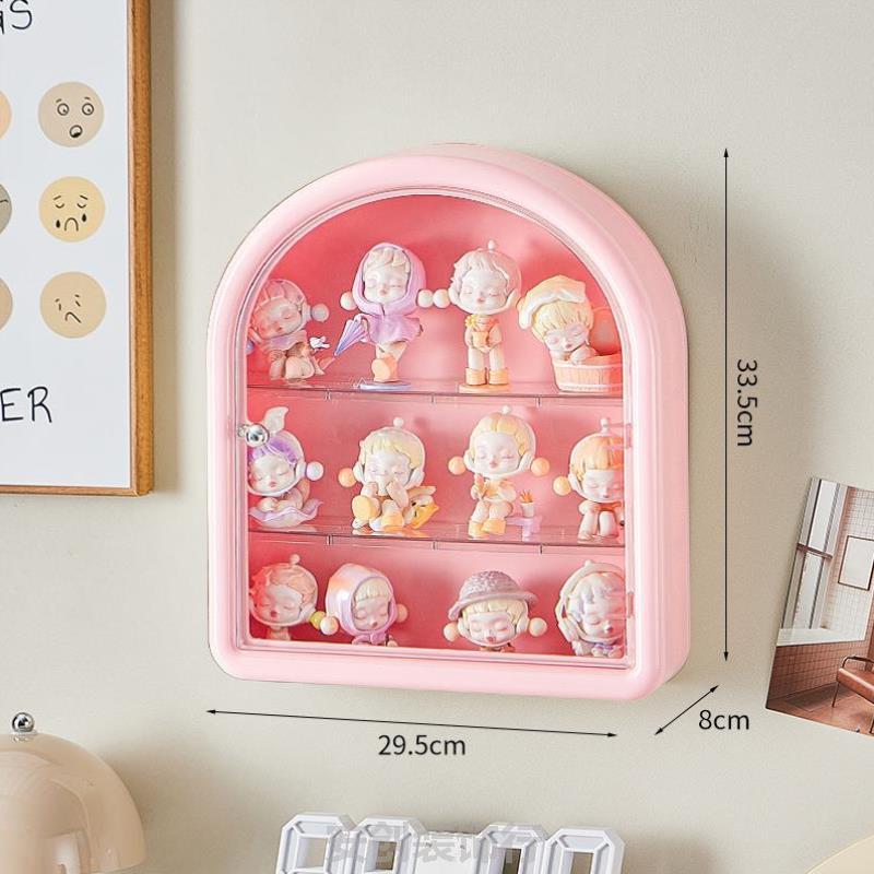 挂墙收纳盲盒新款大容量手办徽章展示谷子陈列柜公仔展示架收纳盒