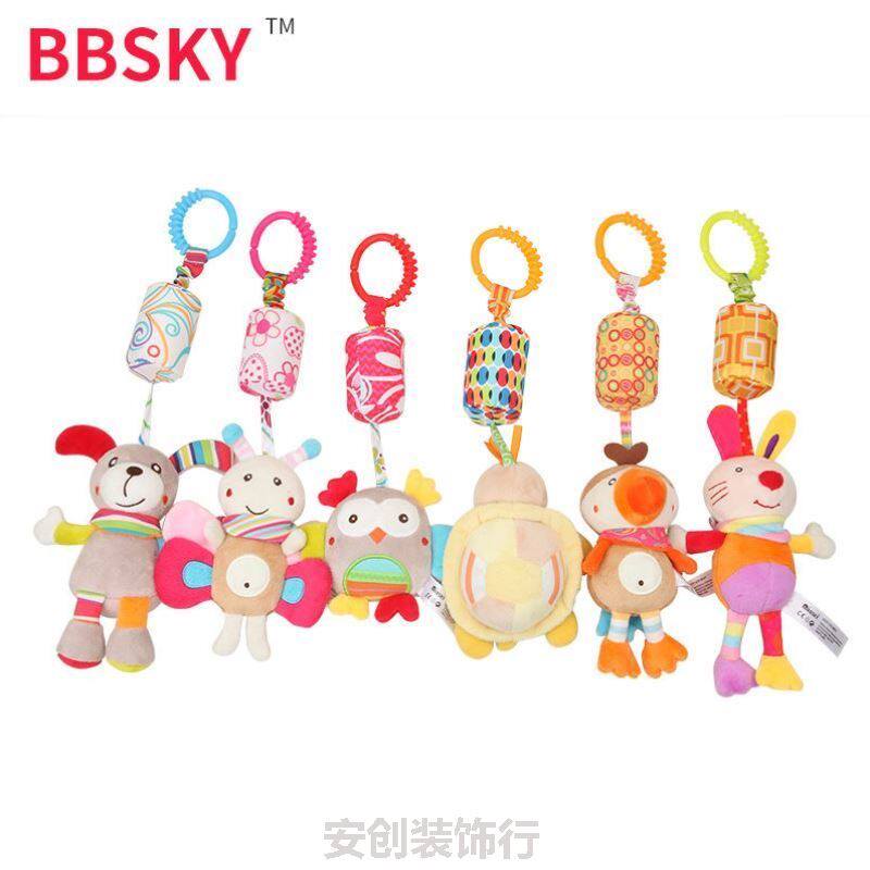 宝宝风铃婴儿推车挂件兔子蜜蜂小鸟猫头鹰狗挂饰车挂床铃玩具