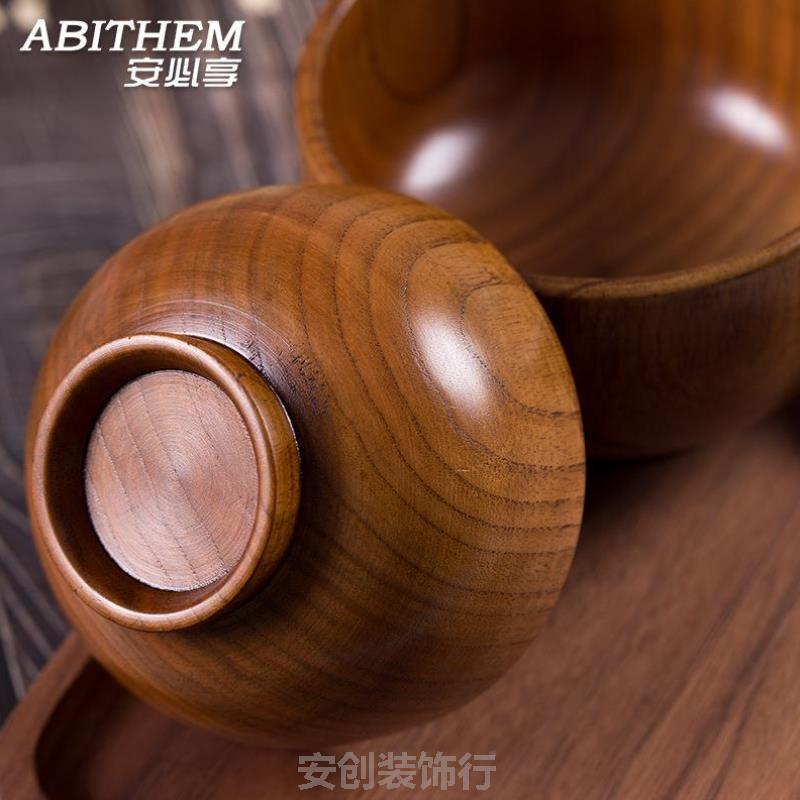 大号木碗专用婴儿学生家用复古面馆新居圆形平底麦片宿舍乔迁沙拉