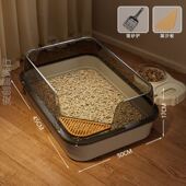 超大号猫砂盆半封闭式 加高防外溅猫沙盆宠物用品 猫厕所特大开放式