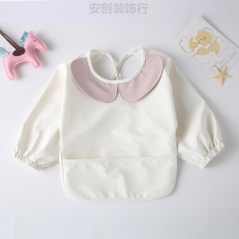 儿童吃饭围兜布专用童女背心秋季婴幼儿公主清洗婴儿幼儿园女童秋