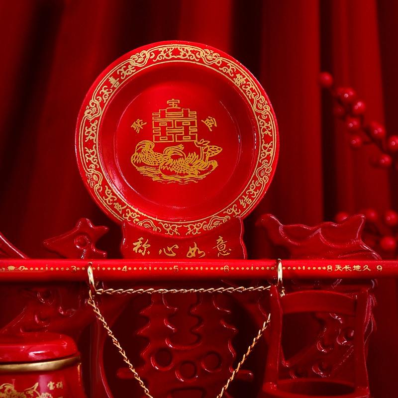 红色喜桶女方手提婚嫁喜事子孙桶喜字礼品小号婚庆布置实用嫁妆新