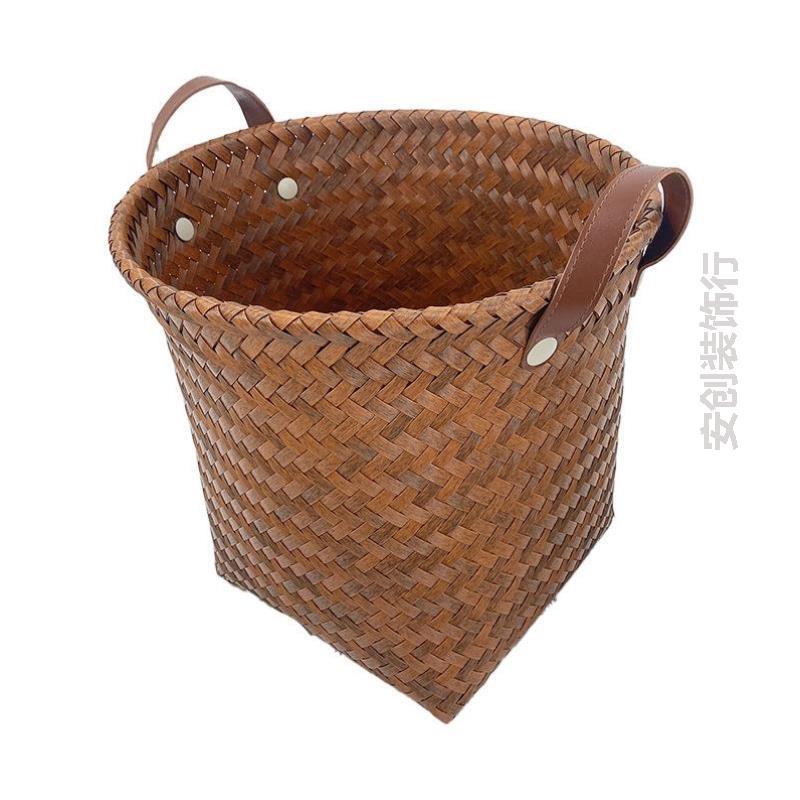 移动脏衣篮大容量手提收纳盒收纳编织藤编藤衣篓衣服衣柜零食高级