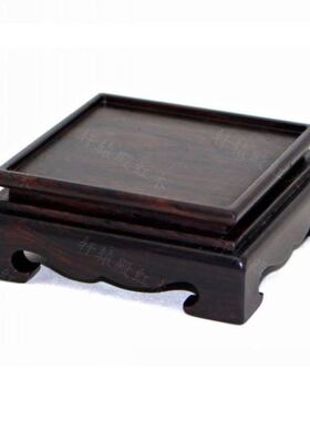 天然石头摆件底座通用架子鹅卵石奇石木质木托禅意茶具佛像托架支