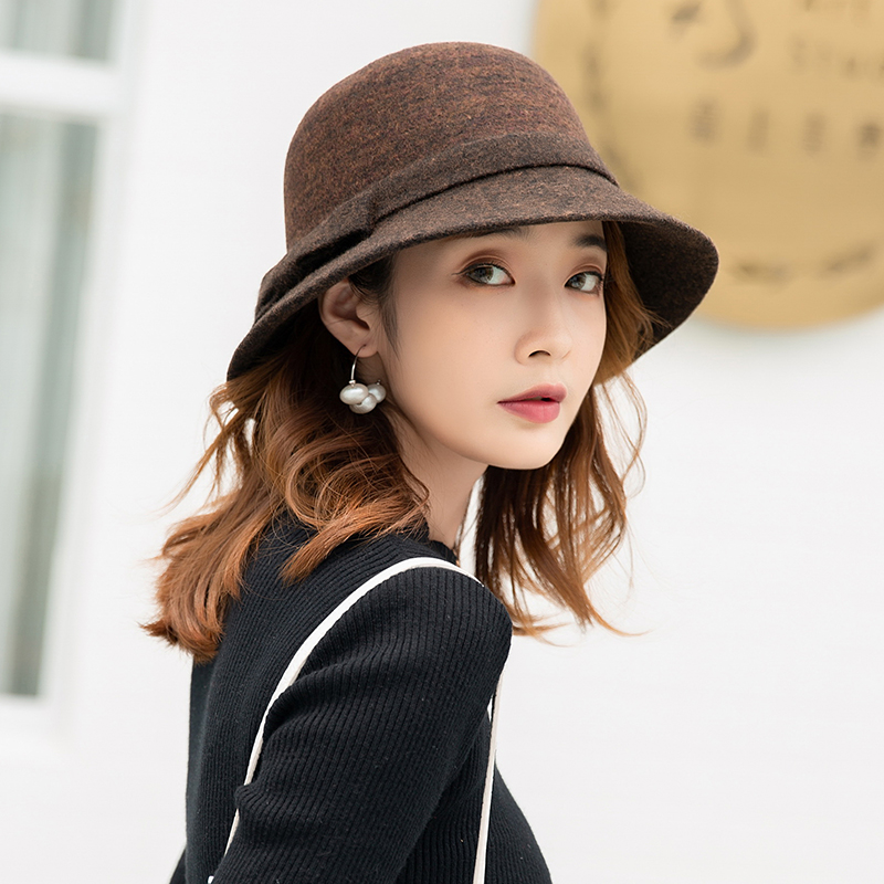 羊毛渔夫帽秋冬时尚百搭洋气盆帽