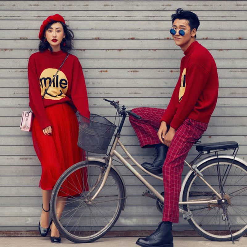 影楼新款红色毛衣拍照主题服装情侣街拍小清新婚纱照写真摄影套装|msdalam kategori Butik wanita / wanita, perkahwinan/Cheongsam/pakaian, perkahwinan - dari Buy2taobao.com untuk memberikan perkhidmatan ejen Taobao profesional membeli