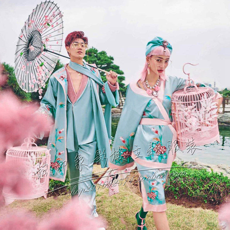 影楼拍照主题服装新款中国风刺绣国潮情侣街拍时尚写真艺术照摄影