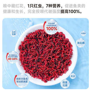 yee红虫冰冻鱼食牛心汉堡红线虫水蚤丰年虾罗汉鱼粮七彩神仙饲料