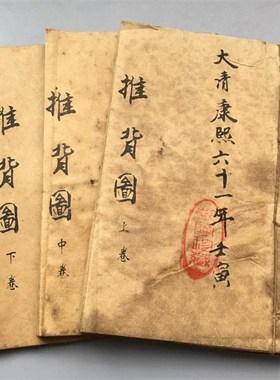 古书籍老旧书地理推背图全套民国古董收藏古Q玩真老物件线装书