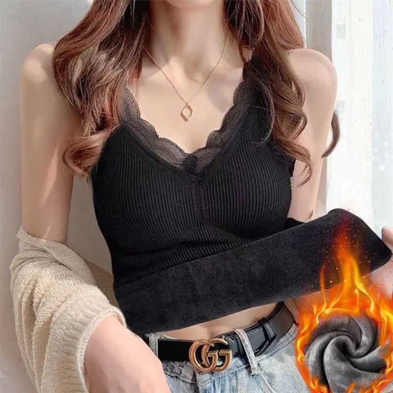 保暖背心女加绒加厚打底衫吊带内保暖上装