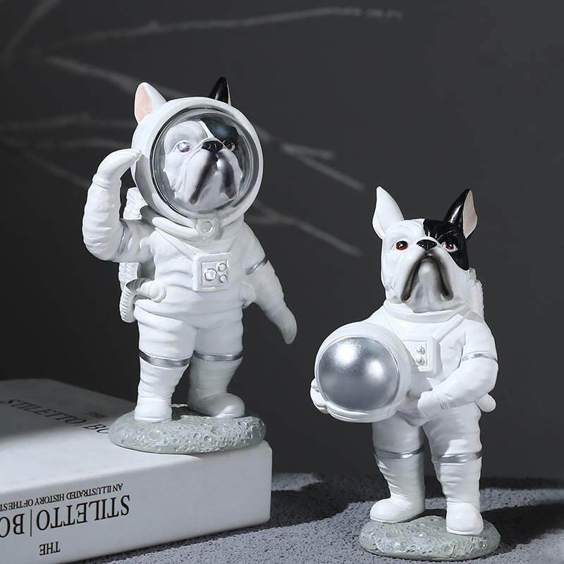 北欧太空犬客厅书桌家居装饰流浪地球太空树脂工艺品摆件