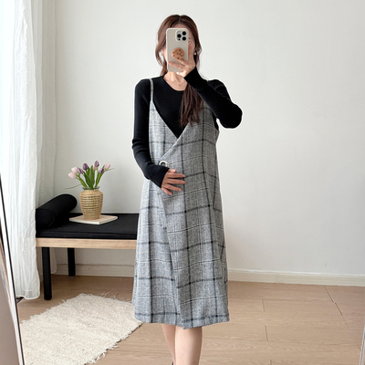 简育气质高级感孕妇连衣裙