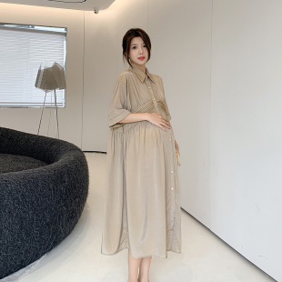 孕妇装 轻奢高级感夏季 衬衫 孕妇连衣裙夏装 职业装 夏款 大码 2025新款