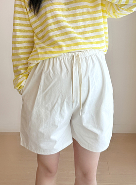 孕妇短裤夏季外穿2025新款夏装小个子大码孕晚期无托腹白色孕妇裤