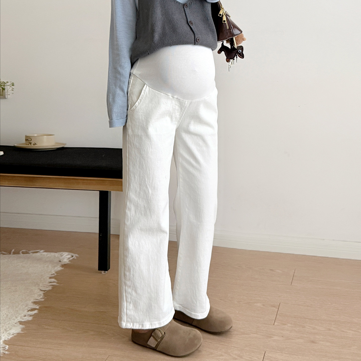 孕妇牛仔裤2025新款秋季阔腿小个子外穿孕晚期大码春秋九分直筒裤,孕妇装/孕产妇用品/营养,孕妇休闲裤,淘宝优惠券,粉丝福利购,淘宝优惠卷