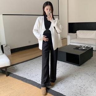 孕妇直筒牛仔裤秋冬外穿小个子春季大码孕晚期孕妇裤春装2026新款