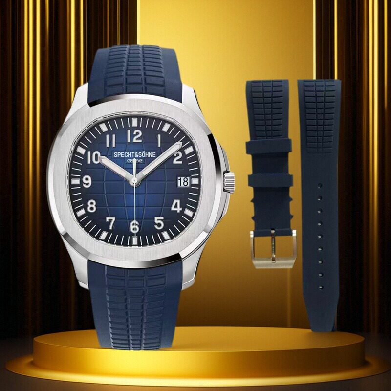 2025新款手雷同款手表8215机芯硅胶带机械表防水日历运动男士腕表