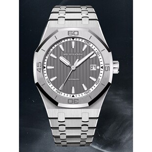 2025新款手表男八角形橡树同款男士腕表精钢带进口机芯日历机械表