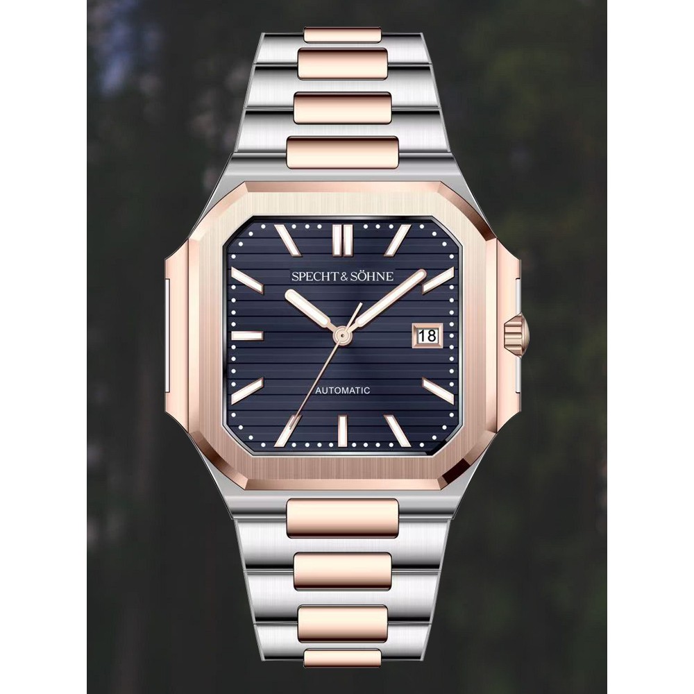 2025新款长方形鹦鹉螺手表男自动机械表精钢日历奢华夜光大牌腕表