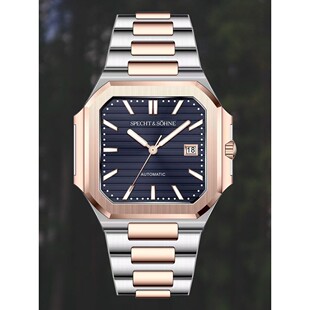 2025新款长方形鹦鹉螺手表男自动机械表精钢日历奢华夜光大牌腕表