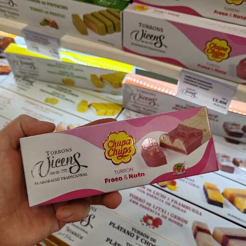 旺购上品西班牙VICENS TURRON  CHUPACHUPS 奶油草莓味牛扎糖