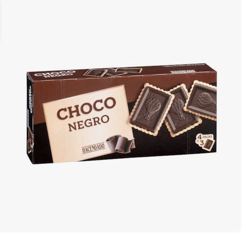 旺购上品西班牙代购黑巧克力饼干HACENDADO CHOCOLATE NEGRO180克