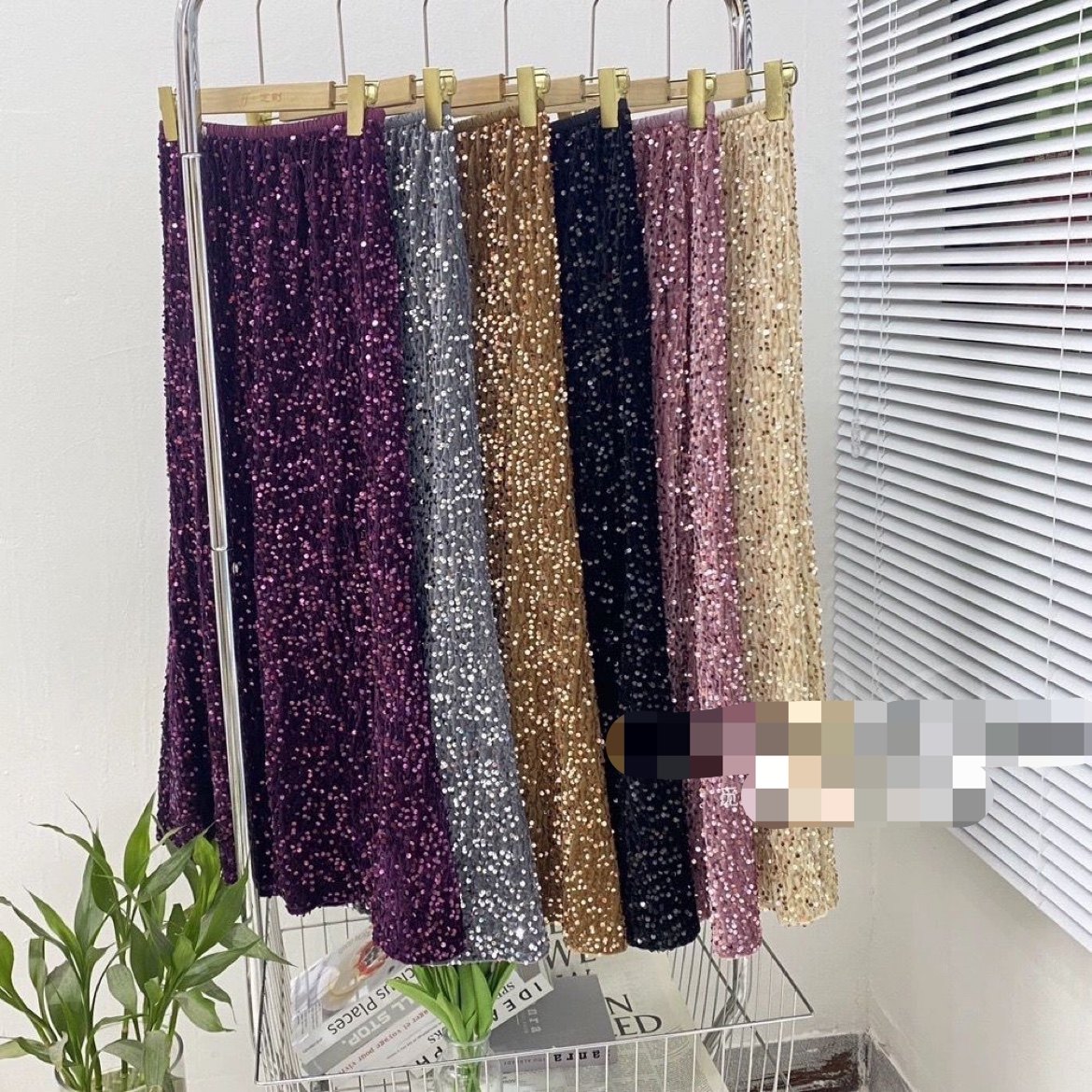 粉色秋季2025爆款高腰女装亮片鱼尾长裙女气质显瘦A字半身裙,女装/女士精品,半身裙,淘宝优惠券,粉丝福利购,淘宝优惠卷