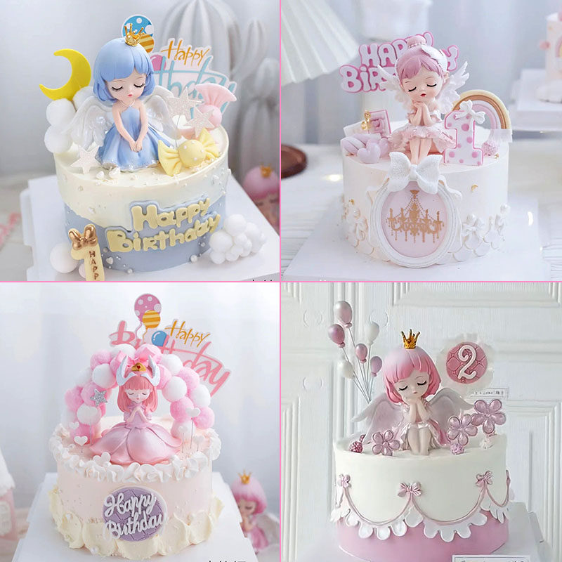 蜜雪儿公主蛋糕装饰天鹅之梦天使宝贝芭蕾女孩生日派对气球插件l